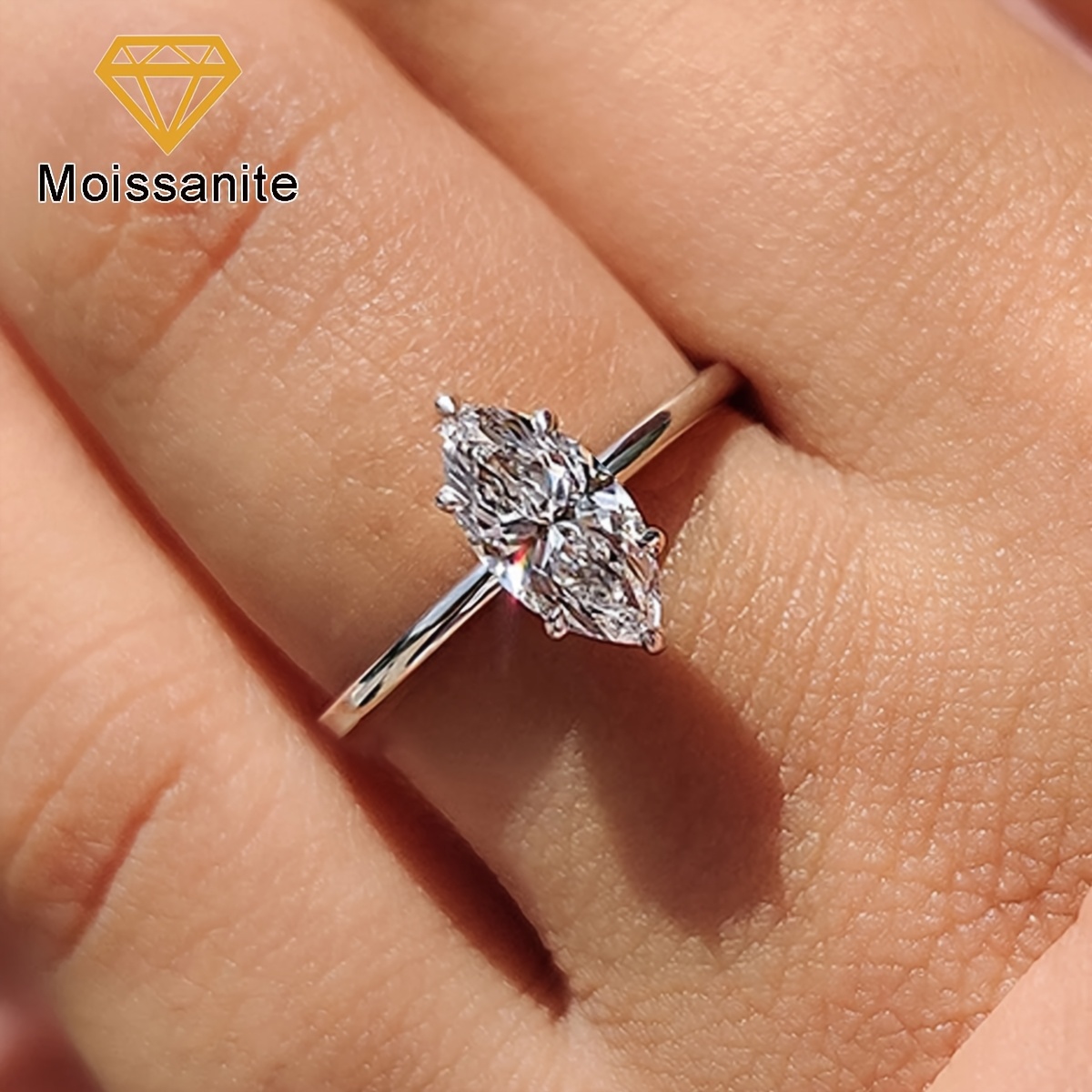 Women's 1Ct Marquise Moissanite Luxury Engagement Ring